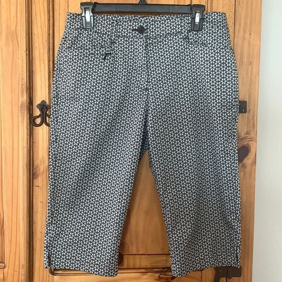Elegant Geometric Patterned Capris - Picture 1 of 5